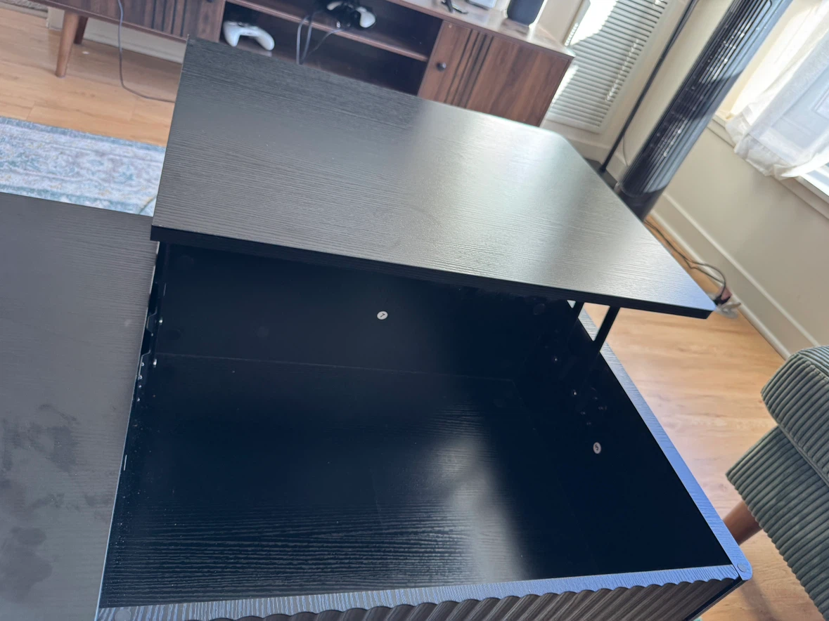 Black Lift-Top Coffee Table with Storage - photo 3