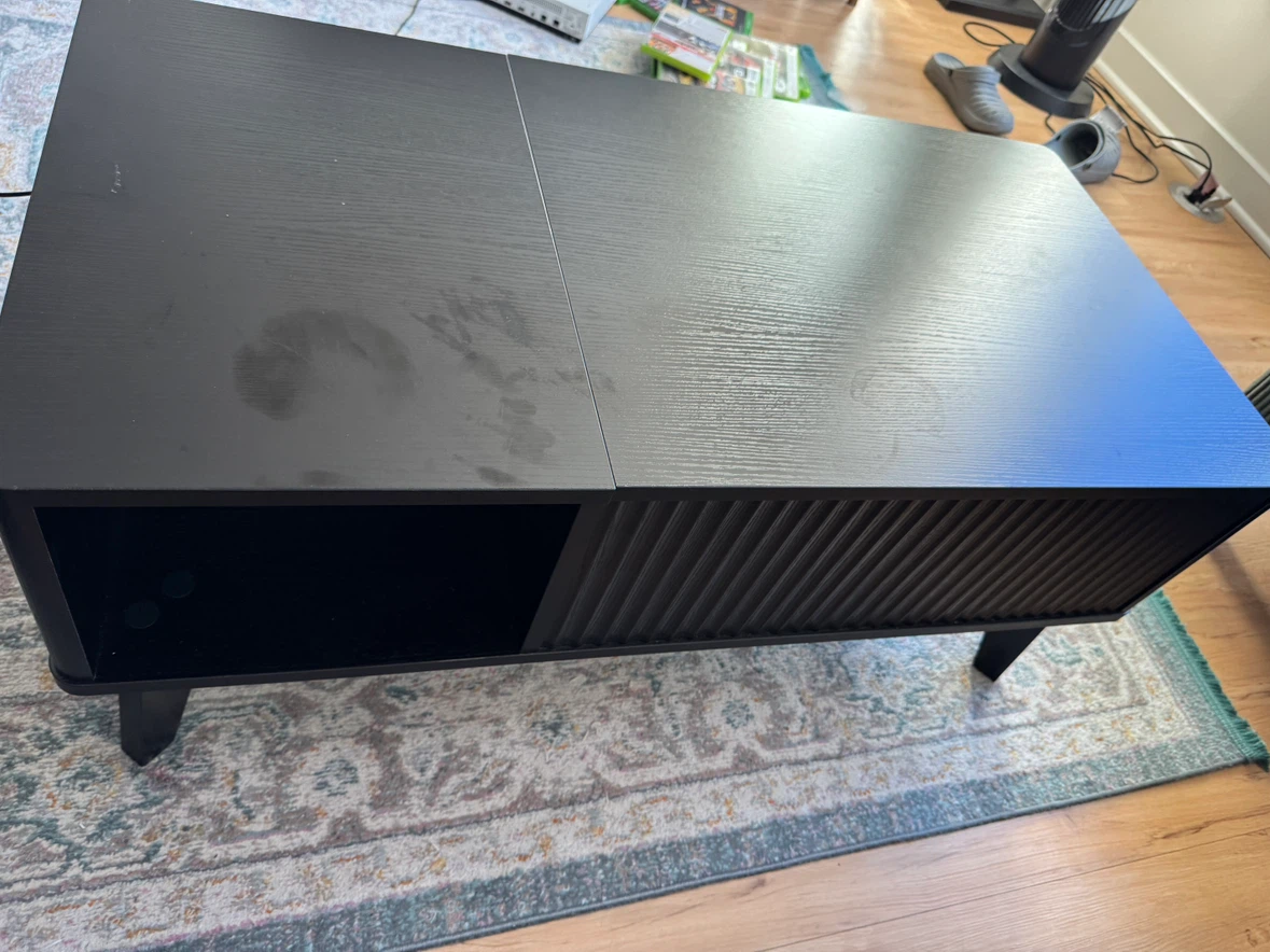 Black Lift-Top Coffee Table with Storage - photo 4