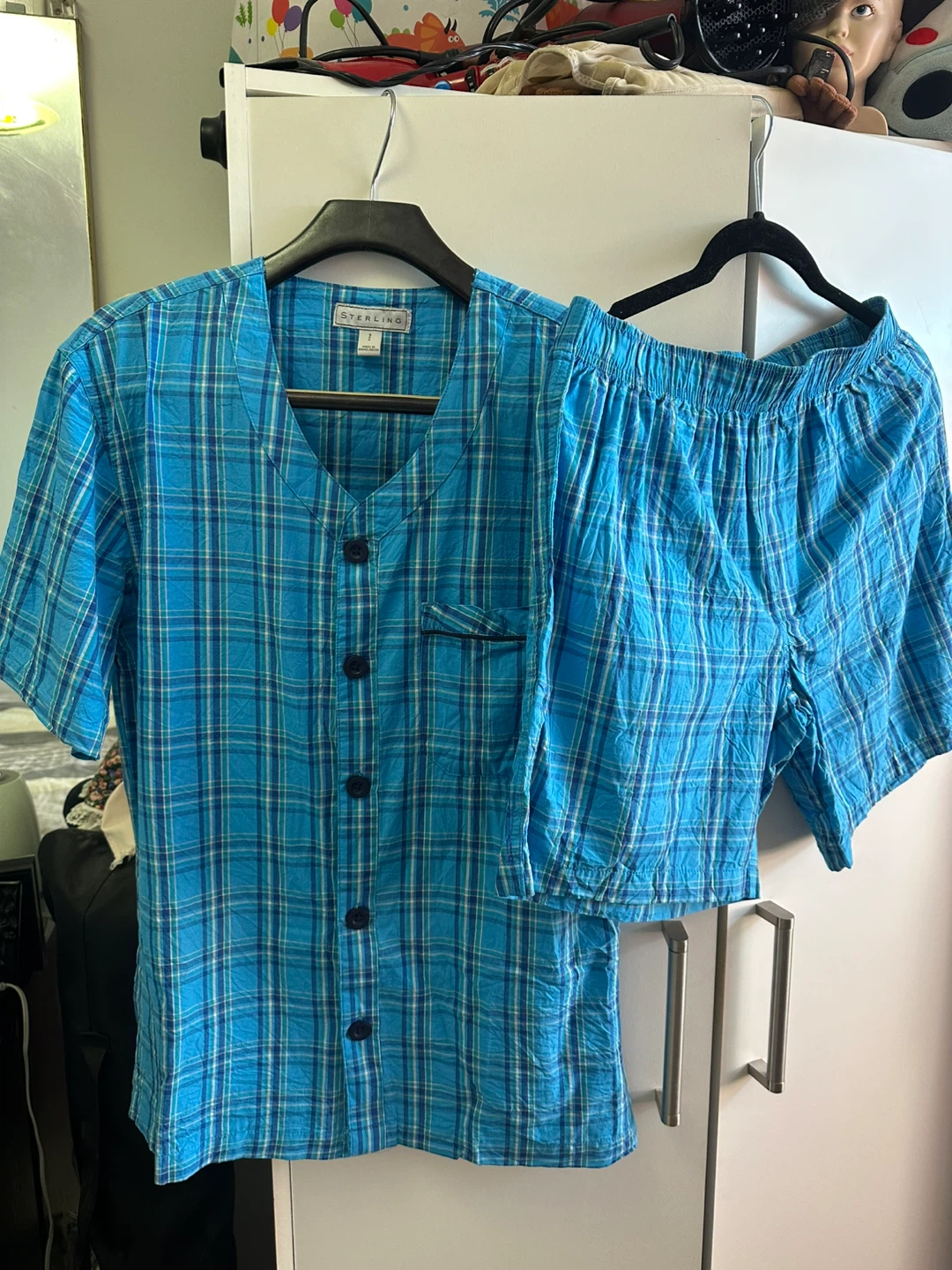 Sterling Blue Plaid Pyjama Set Size Small