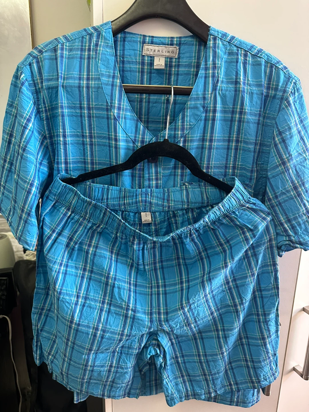 Sterling Blue Plaid Pyjama Set Size Small - photo 2