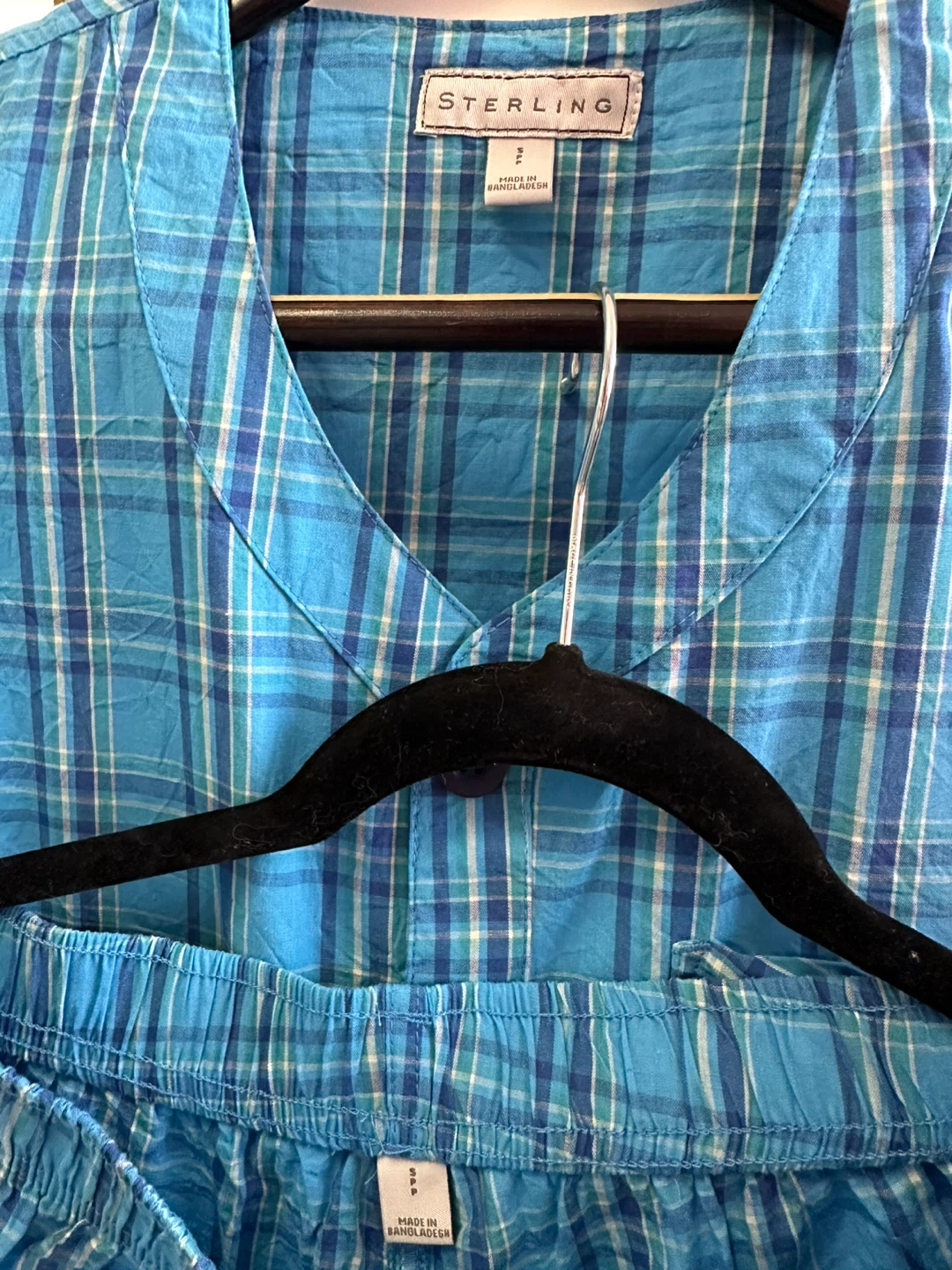 Sterling Blue Plaid Pyjama Set Size Small - photo 3