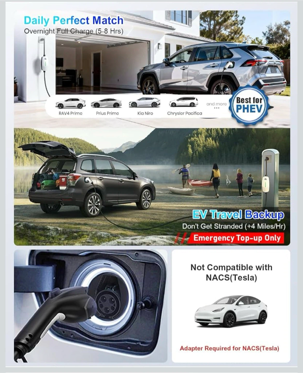 EVDANCE EV Charger Level 1 Charger with 25FT Charging Cable, - photo 4