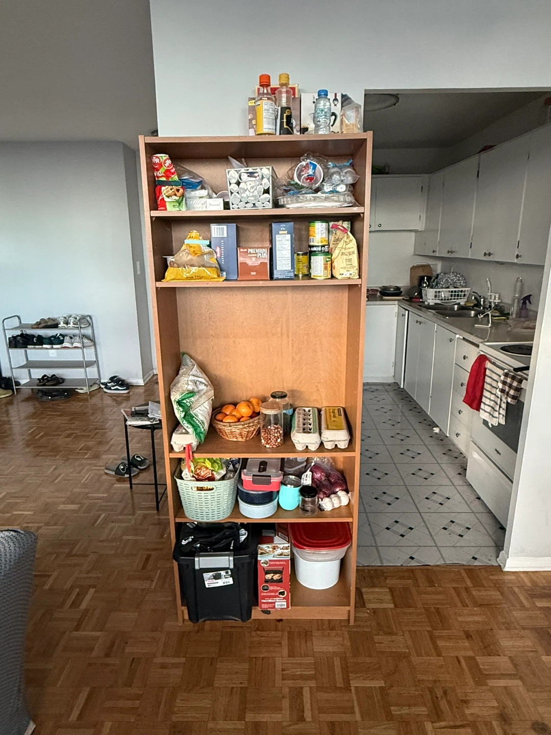 Tall Wooden Storage/Book Shelf