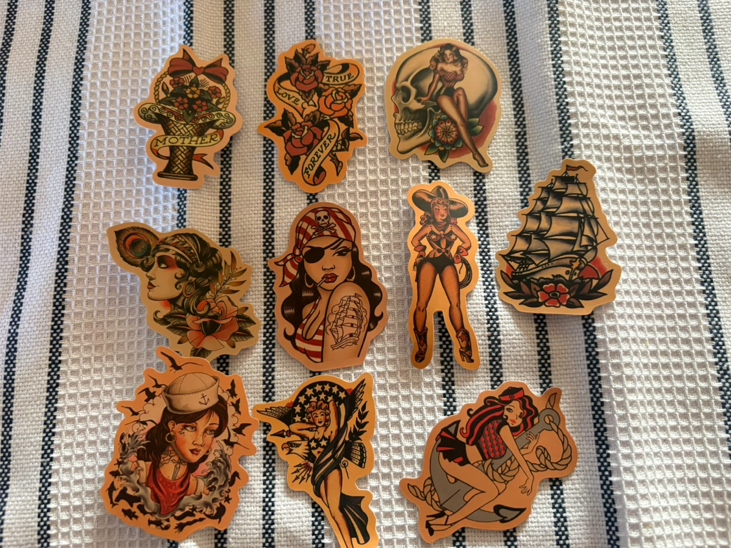 Set of 30 Traditional Sailor Pin-Up Stickers