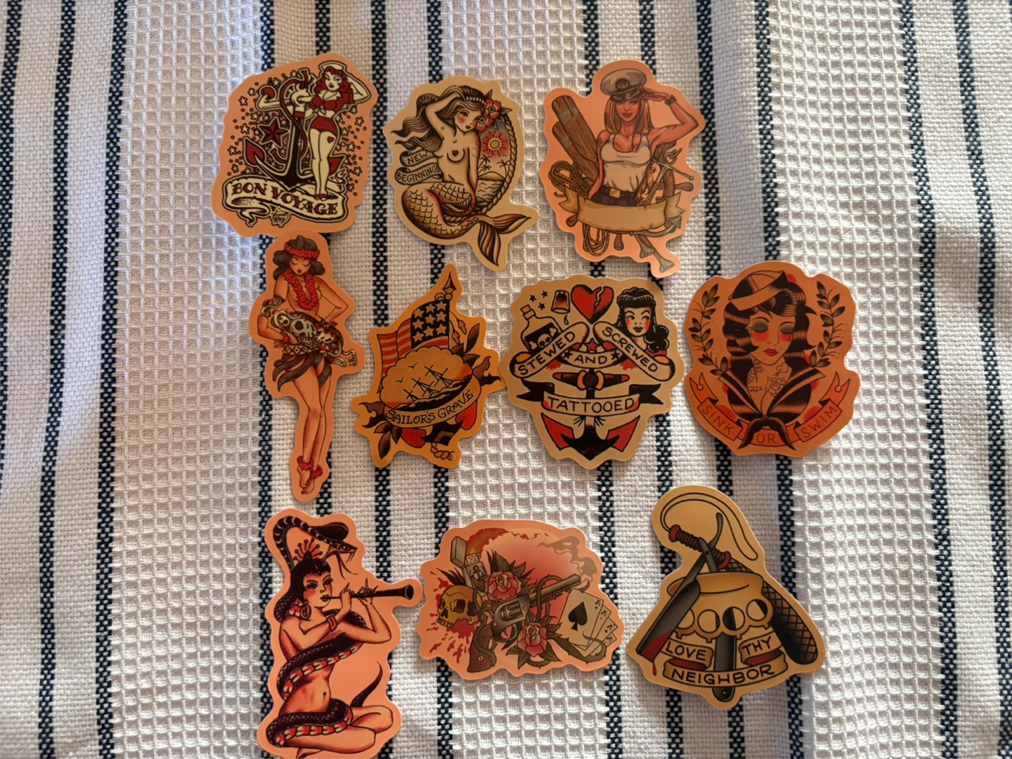 Set of 30 Traditional Sailor Pin-Up Stickers - photo 2