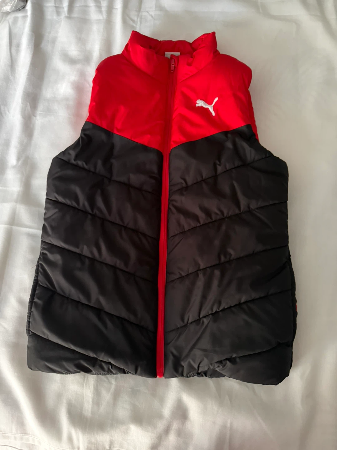 Puma Red and Black Puffer Vest