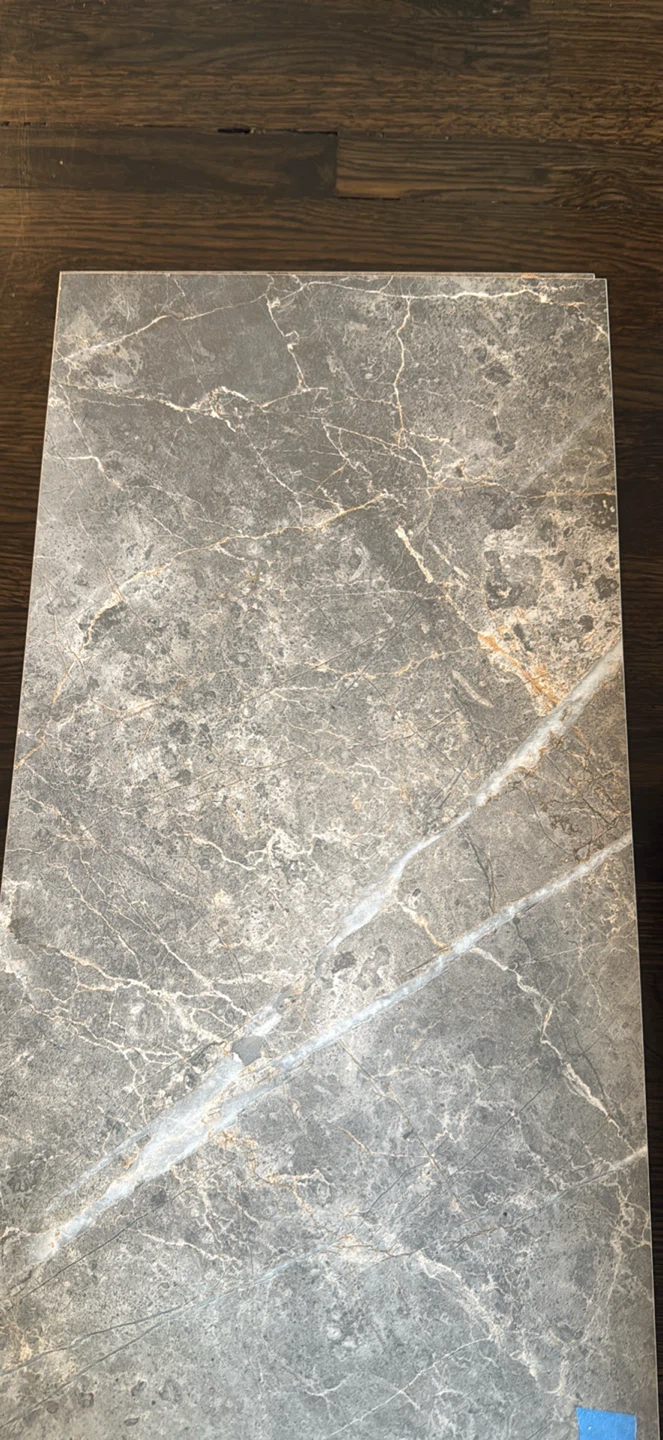 Marble-Look porcelain field tiles (12”x24”)