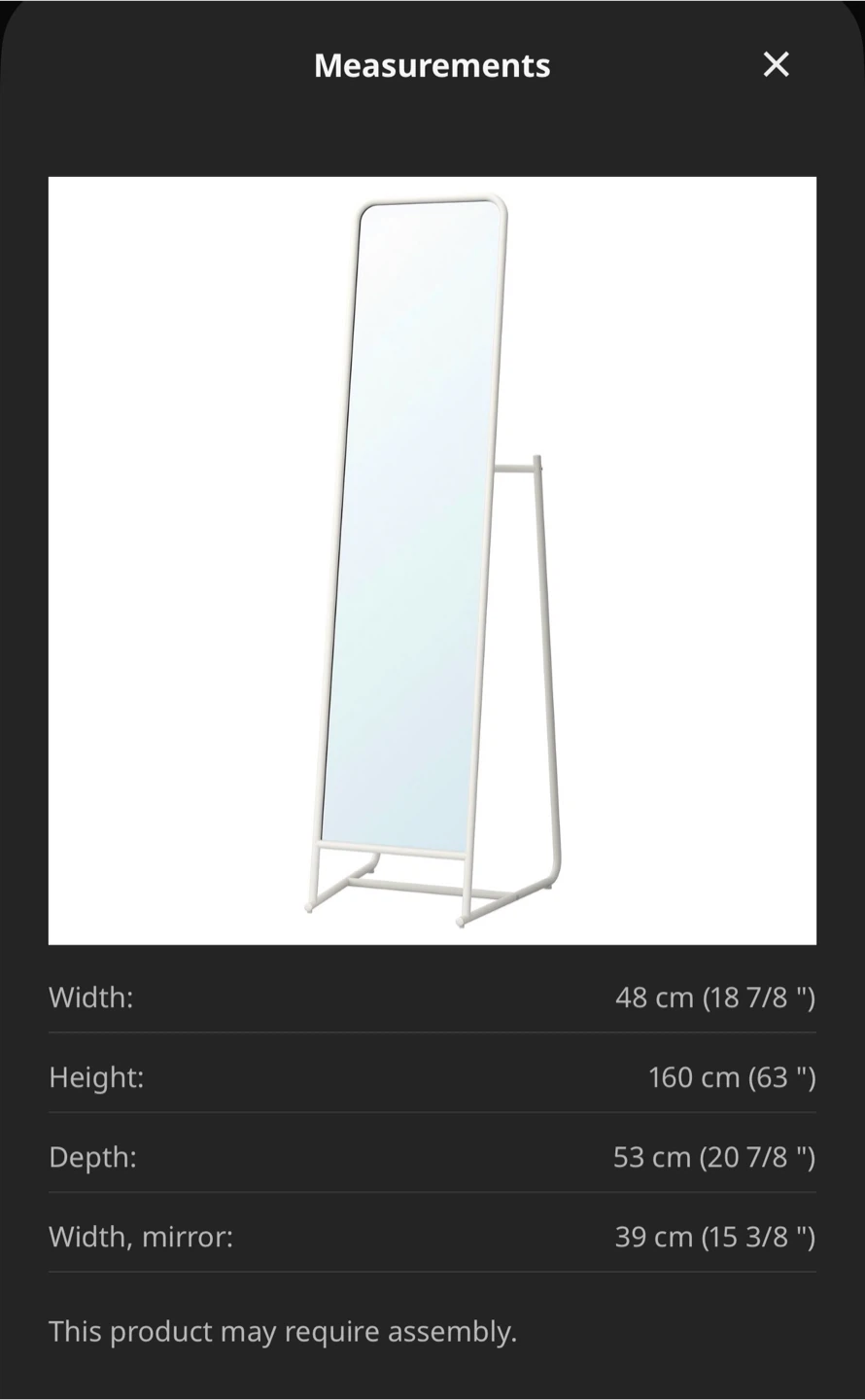Standing mirror, white - photo 4