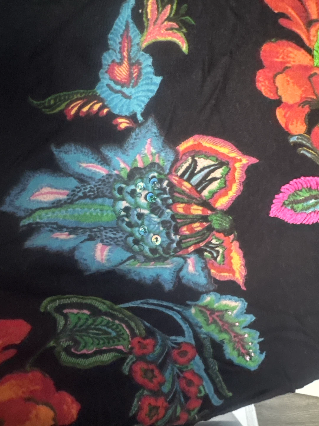 Different is Beautiful black floral top - photo 2
