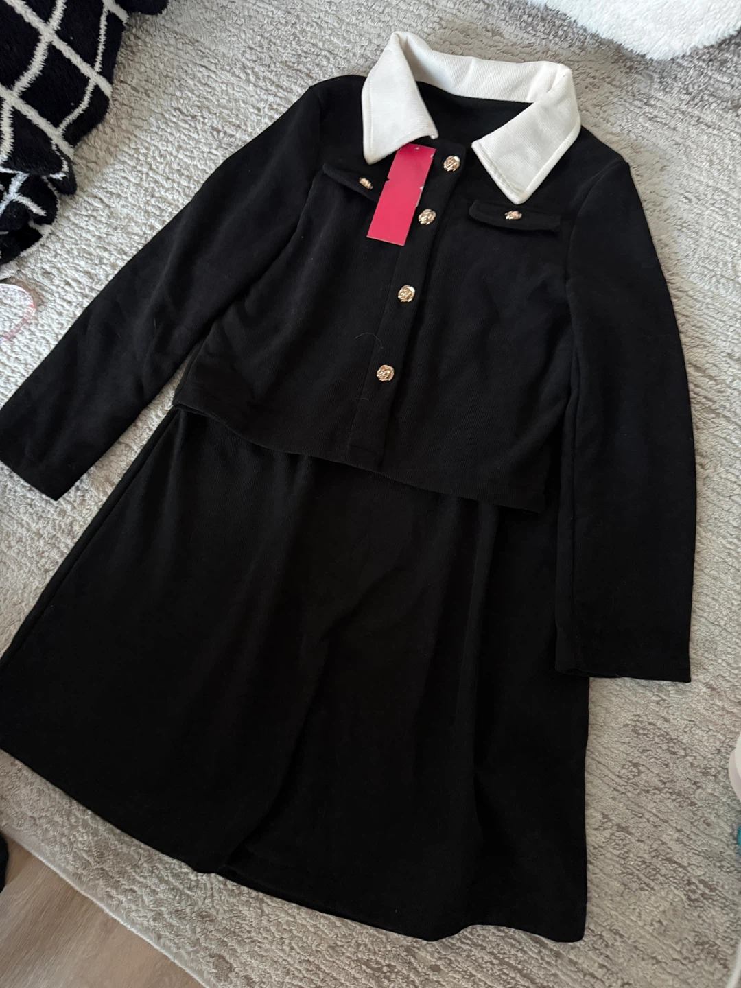 Black Corduroy Two-Piece Set Size S - photo 3