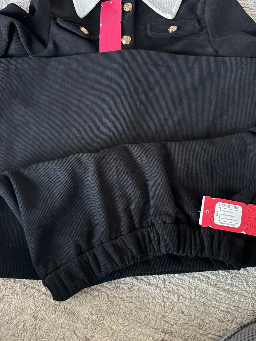 Black Corduroy Two-Piece Set Size S - photo 4