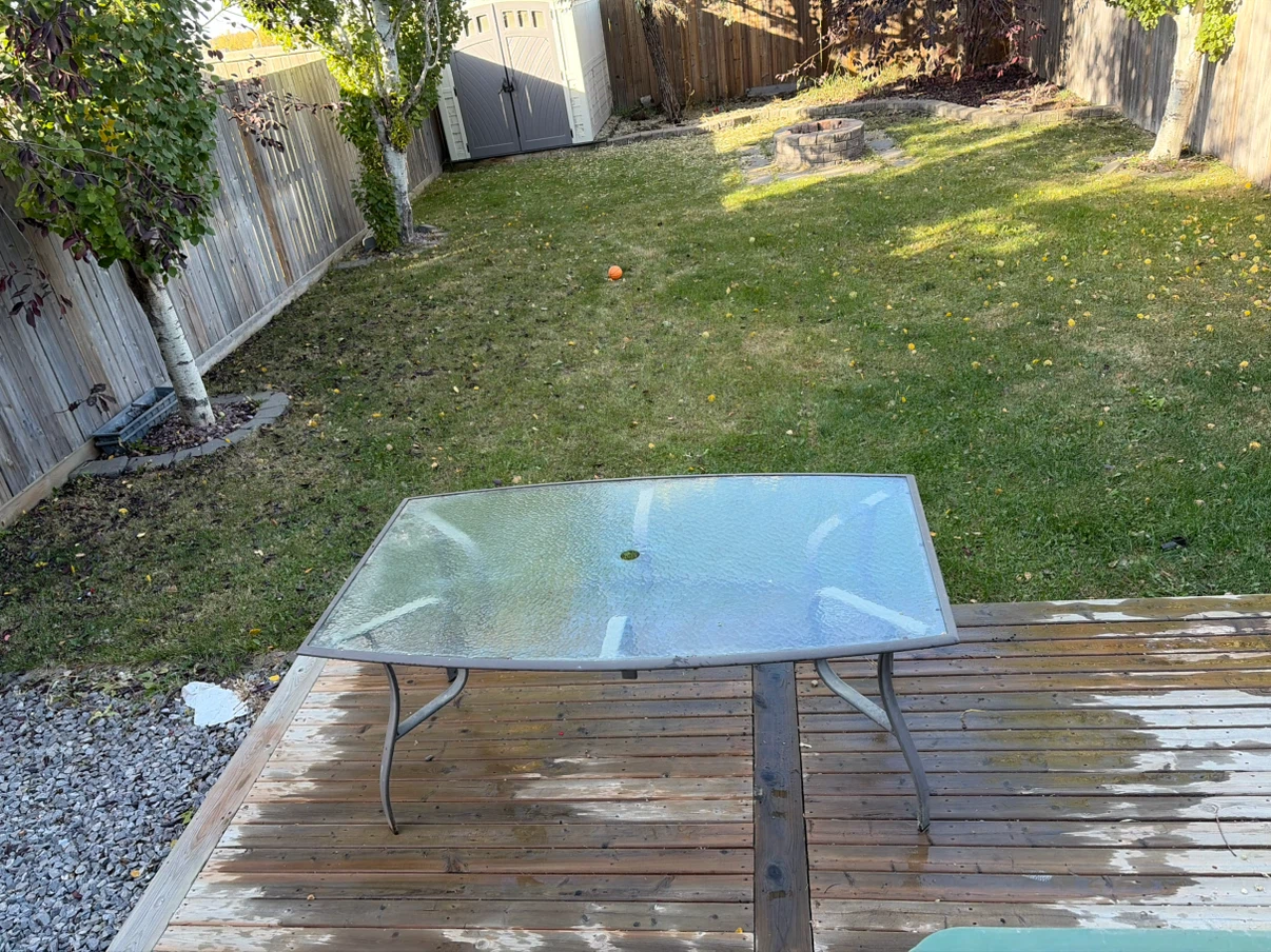 Glass Top Outdoor Patio Dining Table