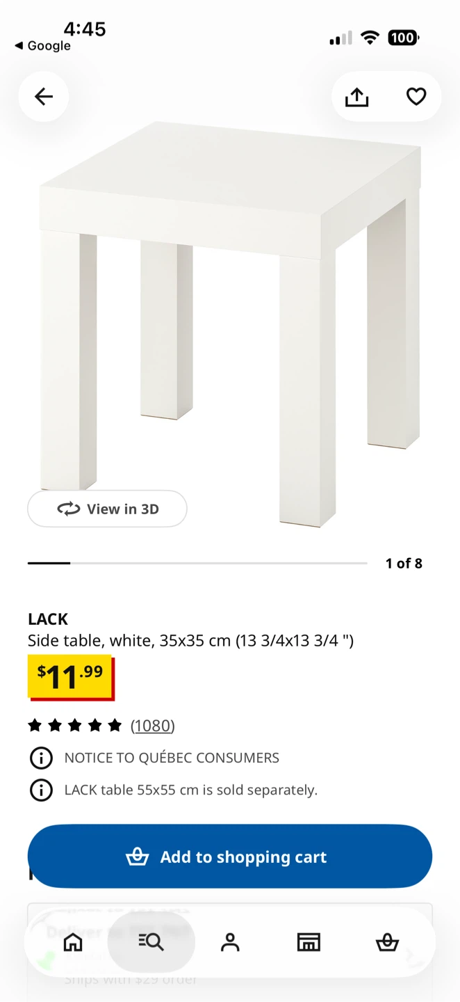 Its 2 IKEA LACK side table white