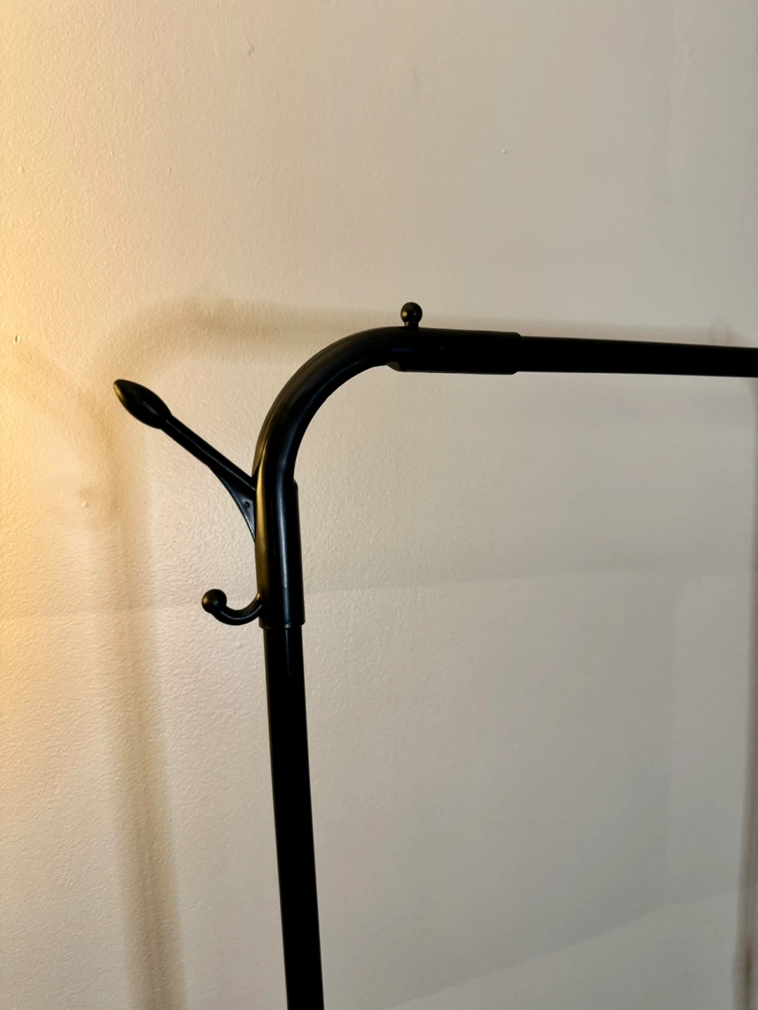 Black Rolling Garment Rack / Clothes Stand with Side Hooks - photo 2