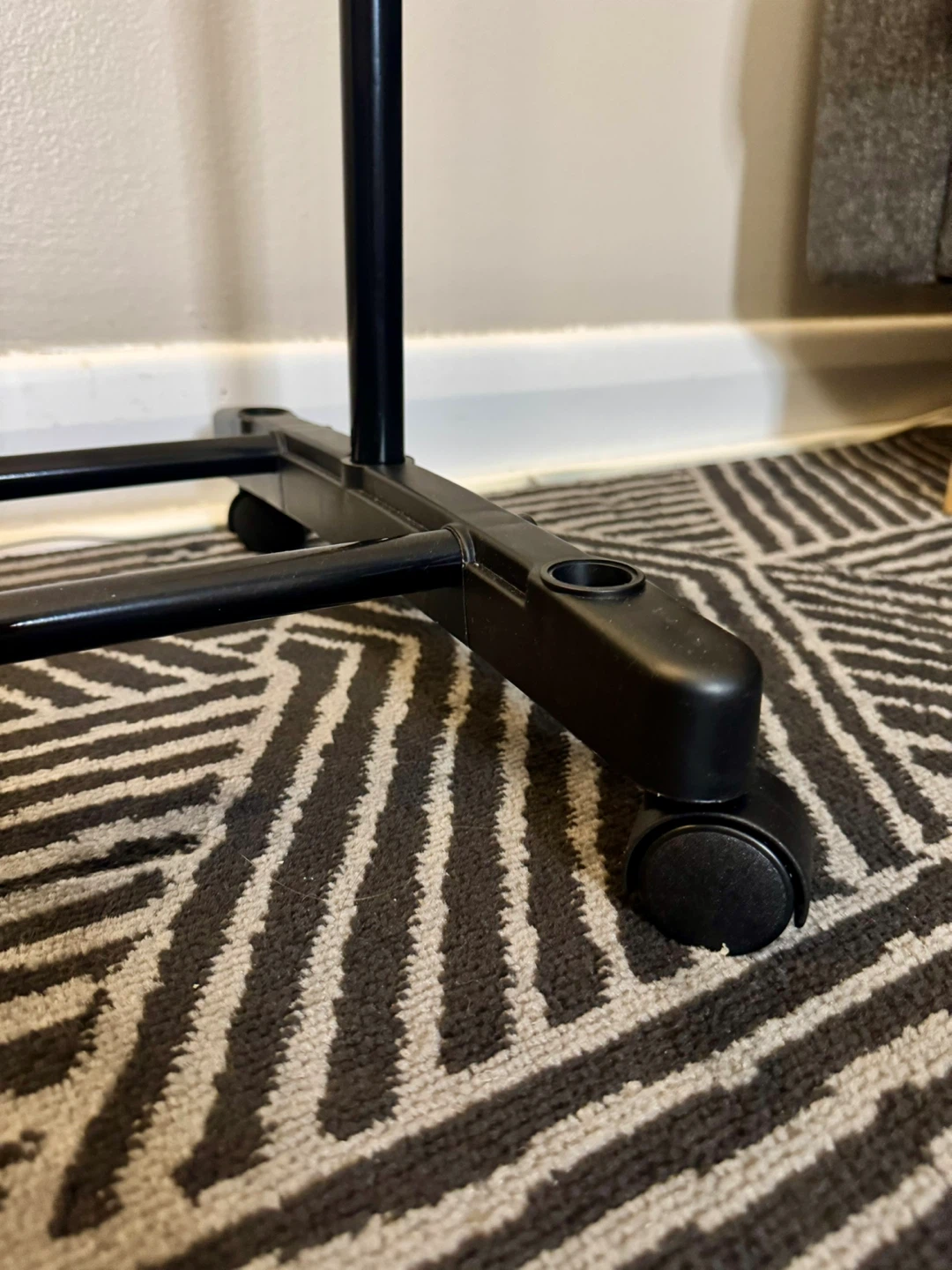 Black Rolling Garment Rack / Clothes Stand with Side Hooks - photo 3
