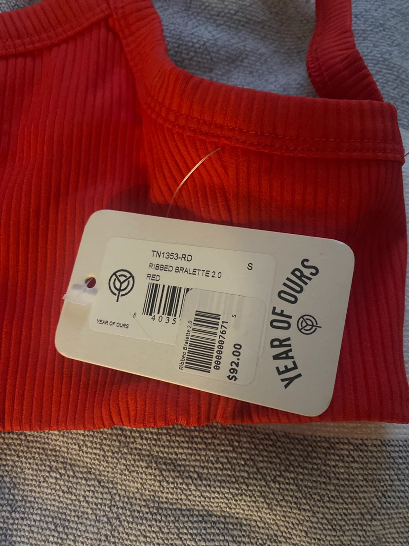 Year of Ours Ribbed Bralette Red - photo 3