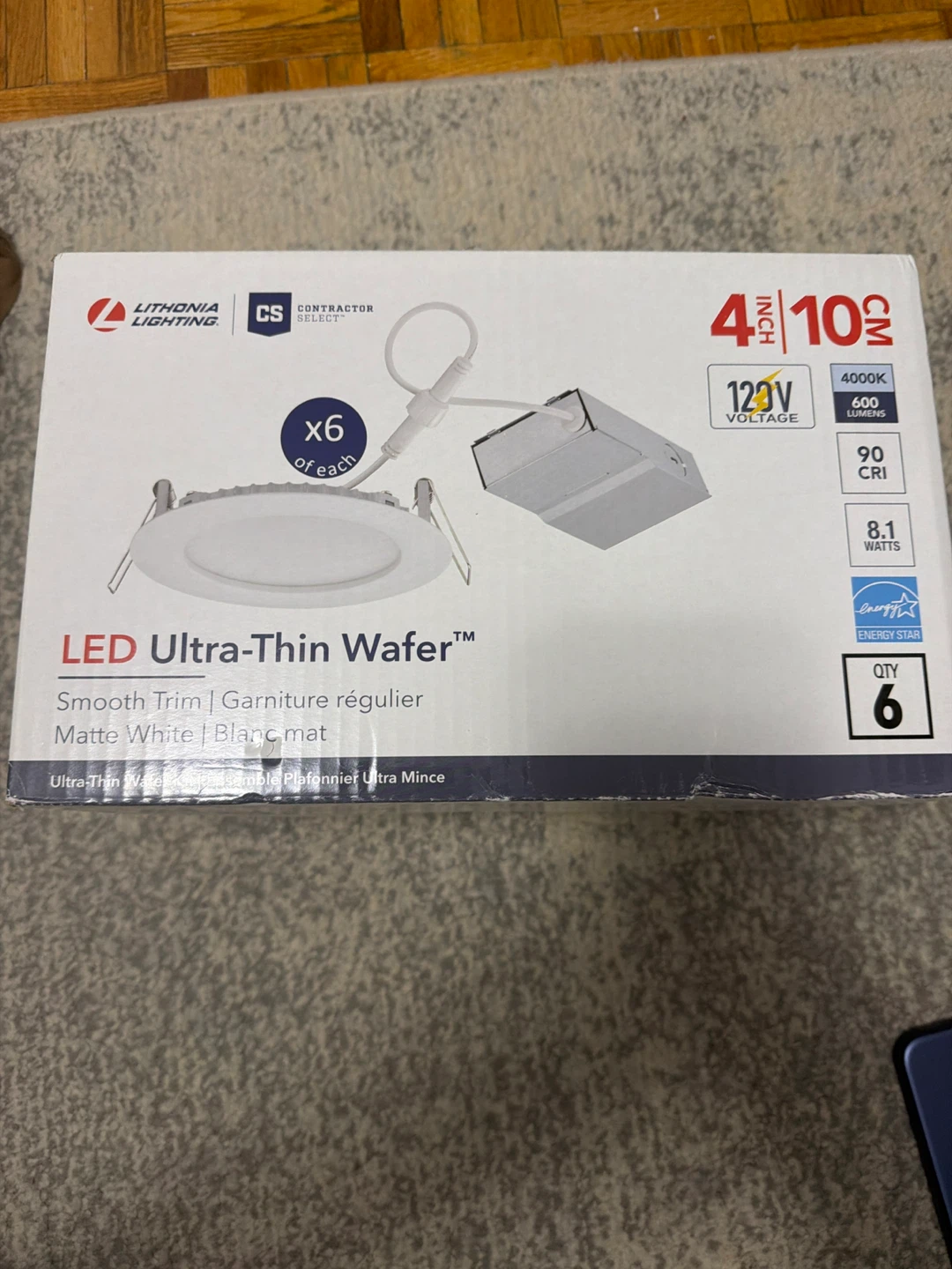 Lithonia Lighting 4-inch LED Ultra-Thin Wafer, 6 Pack