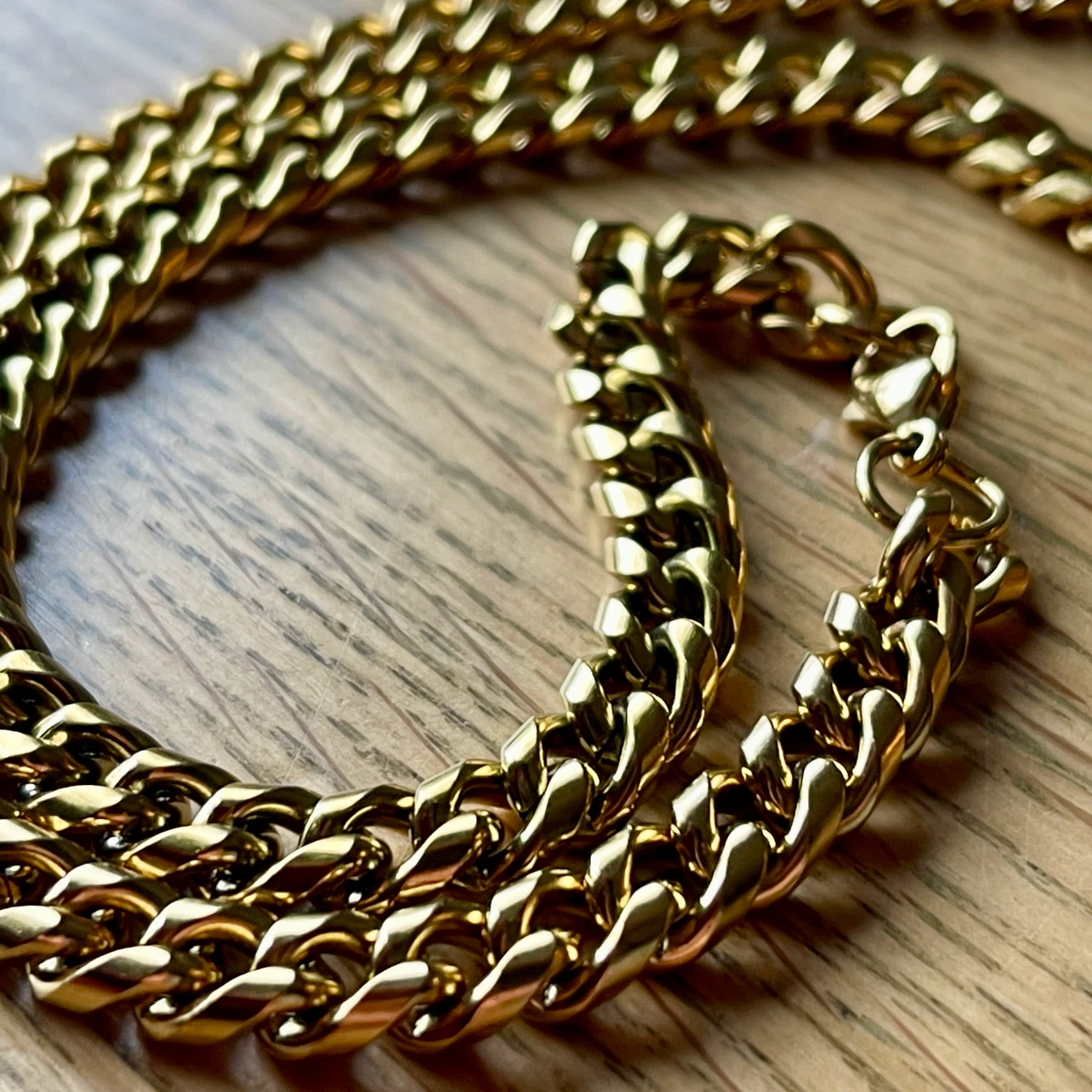 Cuban link stainless steel chain necklace