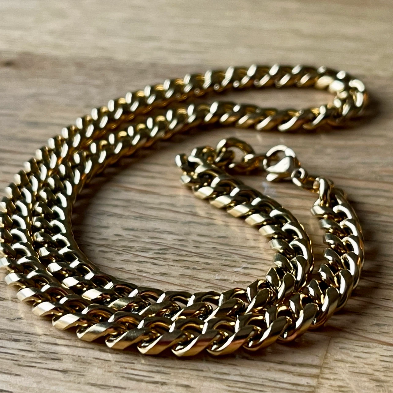 Cuban link stainless steel chain necklace - photo 2