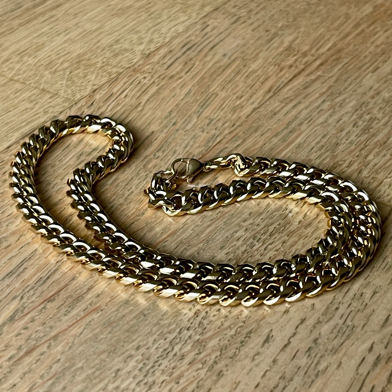 Cuban link stainless steel chain necklace - photo 3