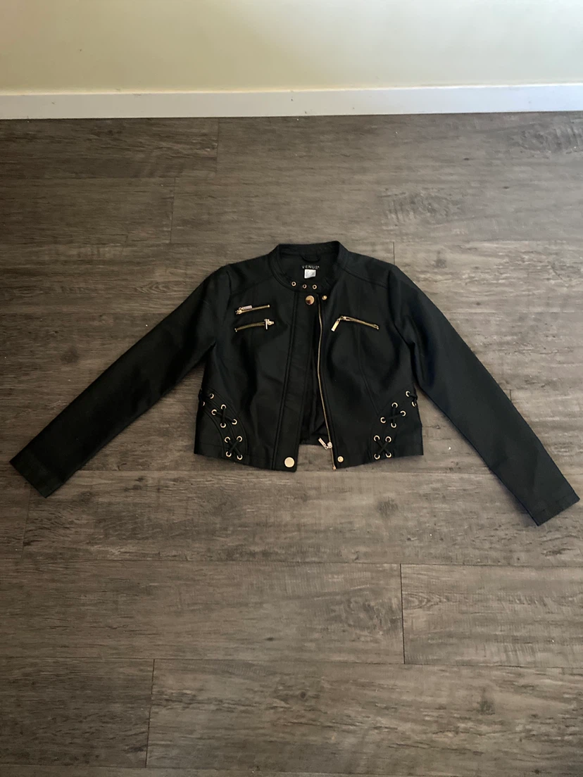 Venus Black Faux Leather Jacket