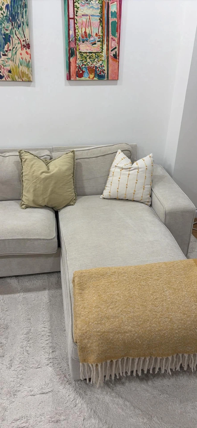 Light Beige L shaped Sofa - photo 3