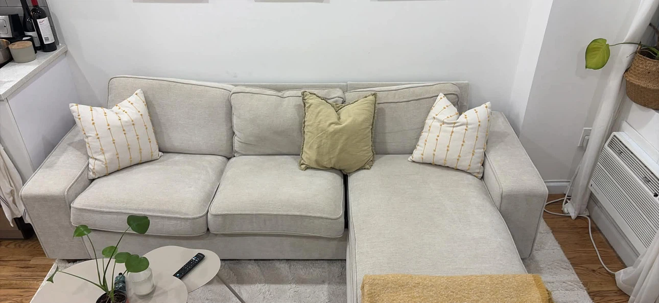 Light Beige L shaped Sofa