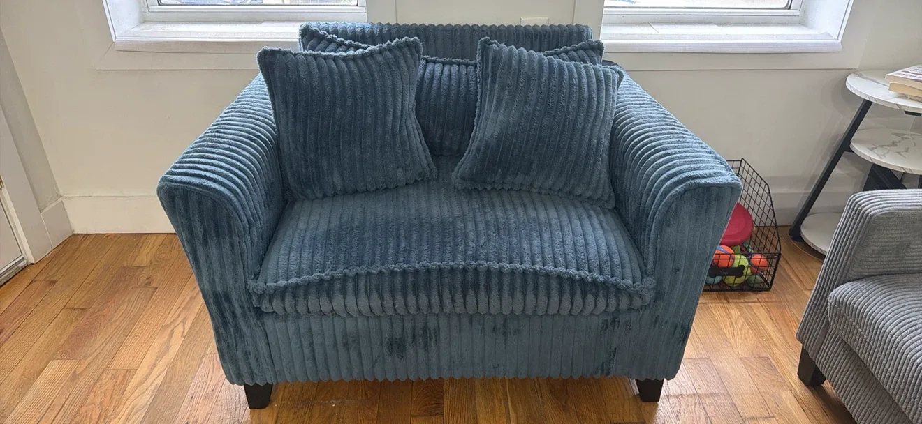 Blue Corduroy Armchair