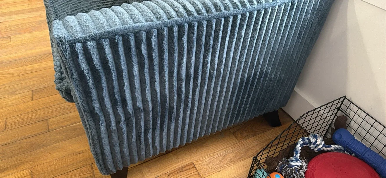 Blue Corduroy Armchair - photo 3
