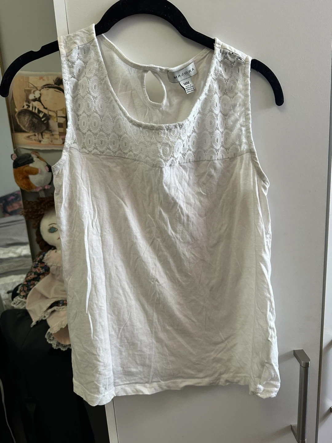 Majora White Sleeveless Tank Top