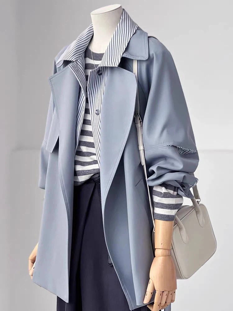 Light Blue Trench Jacket - photo 2