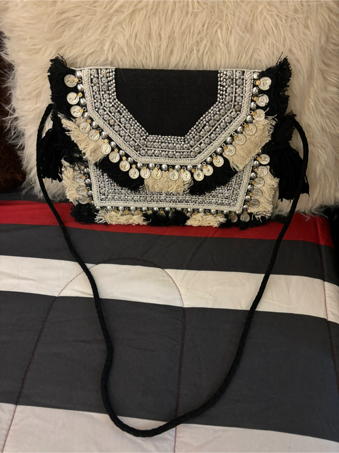 Beaded Boho Crossbody Bag