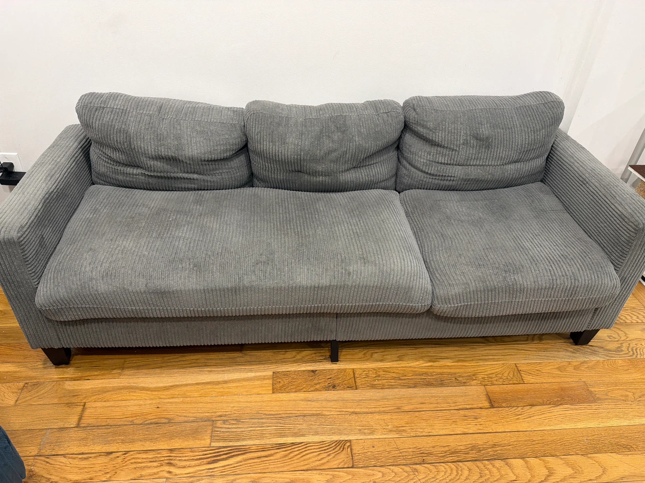 Gray Corduroy Sofa