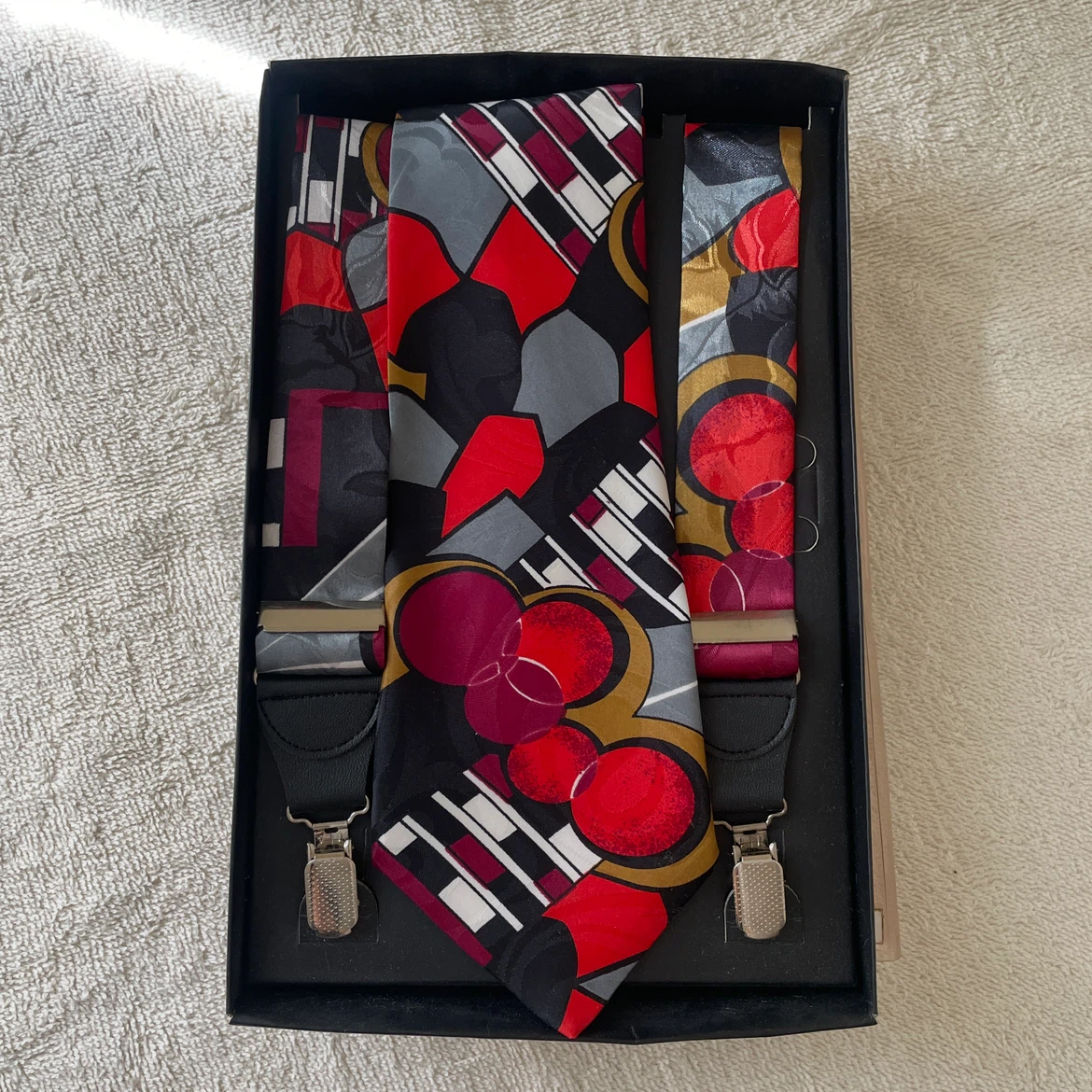 Tie & Suspender Set - Retro Geometric - photo 4