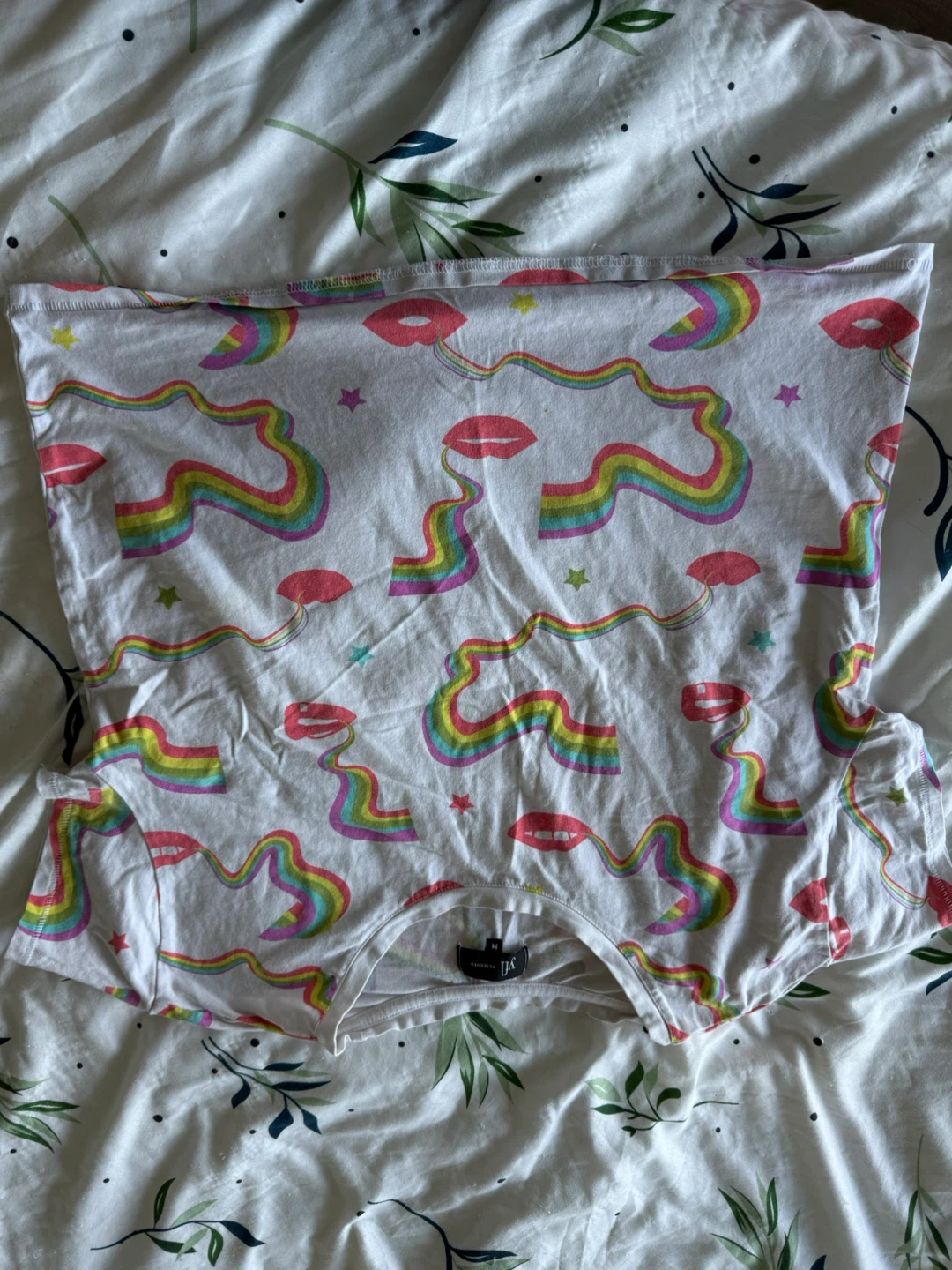 Reserved Lips and Rainbow Graphic T-Shirt