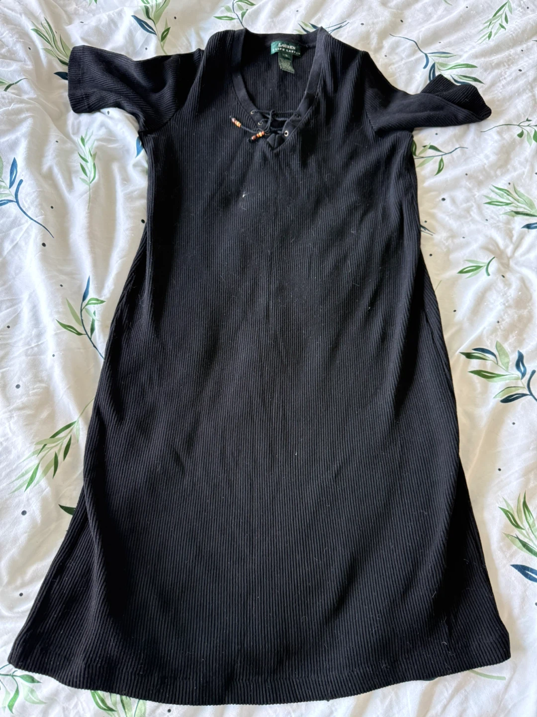 Lauren Ralph Lauren Black Ribbed Dress