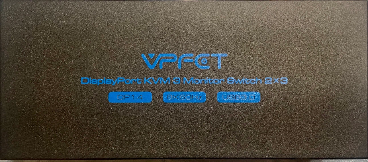 VPFET DisplayPort KVM 3 Monitor Switch 2x3