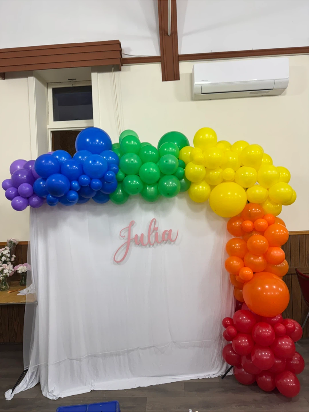Rainbow Balloon Arch Backdrop