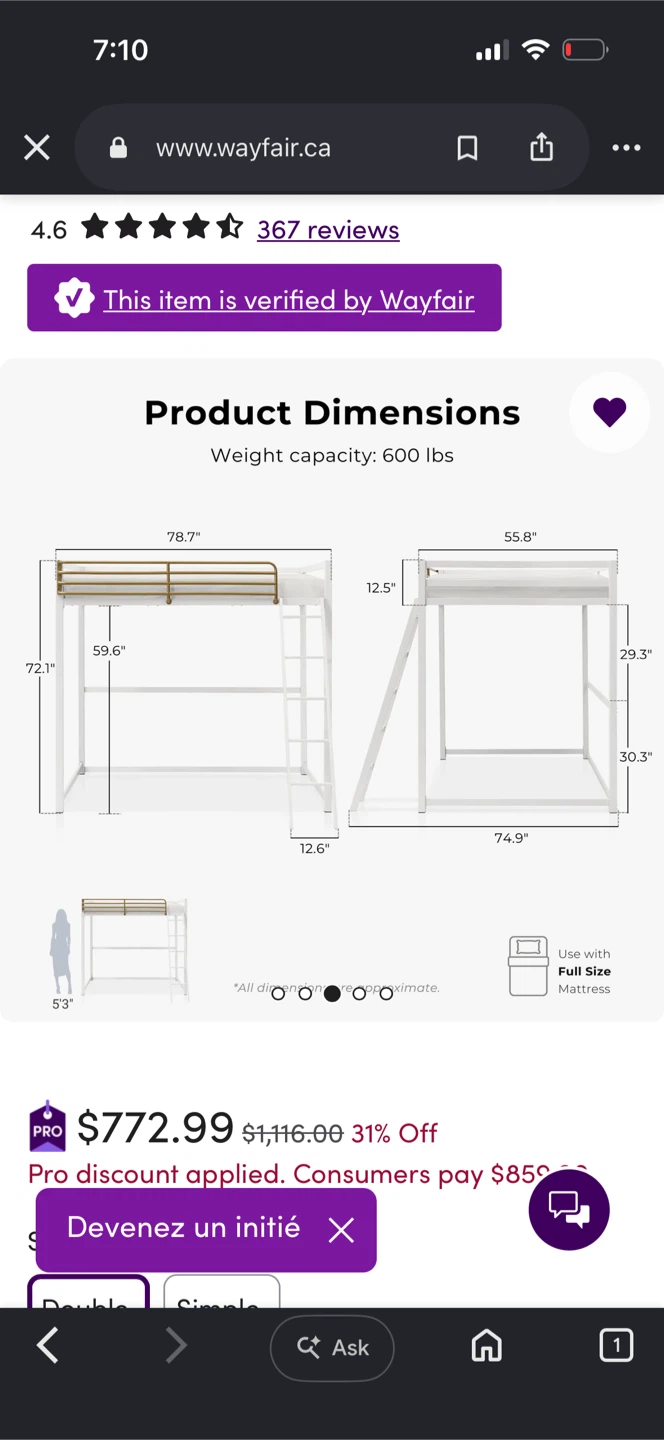 Isabelle & Max Full Size Loft Bed - photo 2