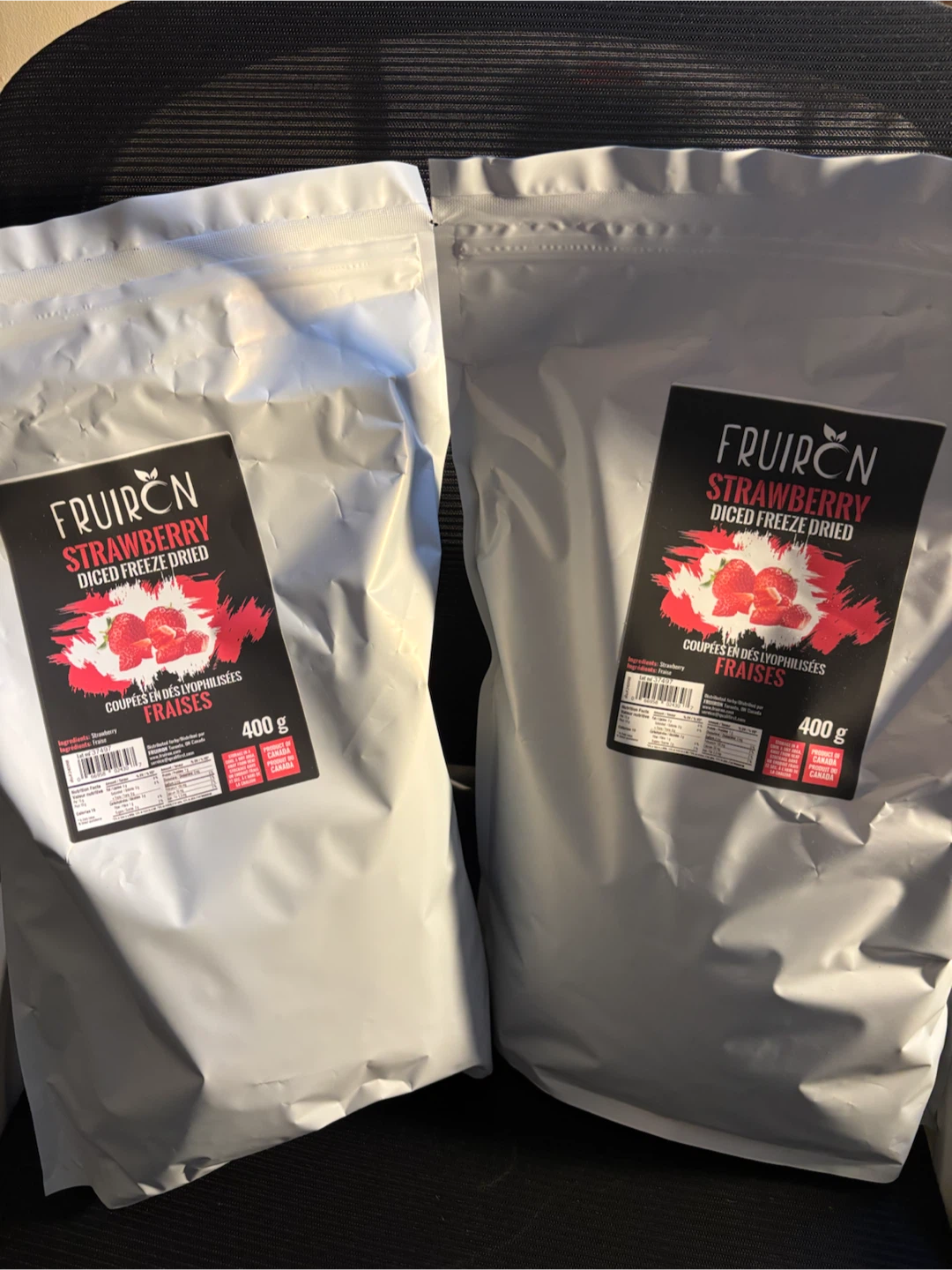 Two Bags of Fruiron Diced Freeze Dried Strawberries - photo 2