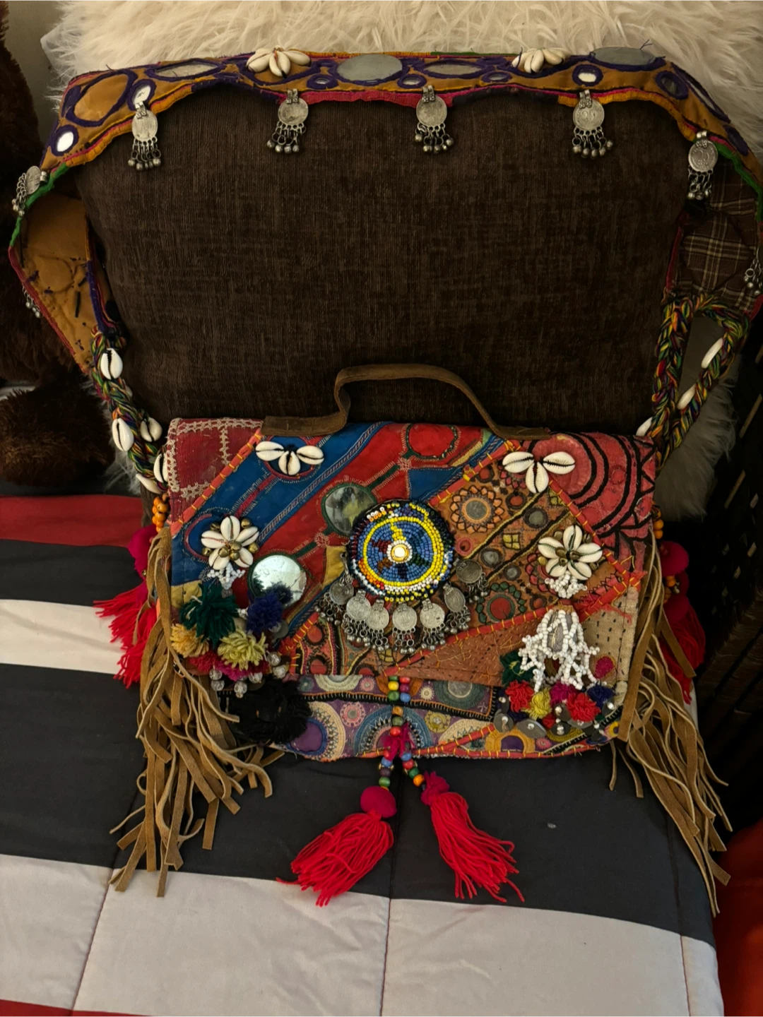 Boho Patchwork Embellished Crossbody Bag - photo 3