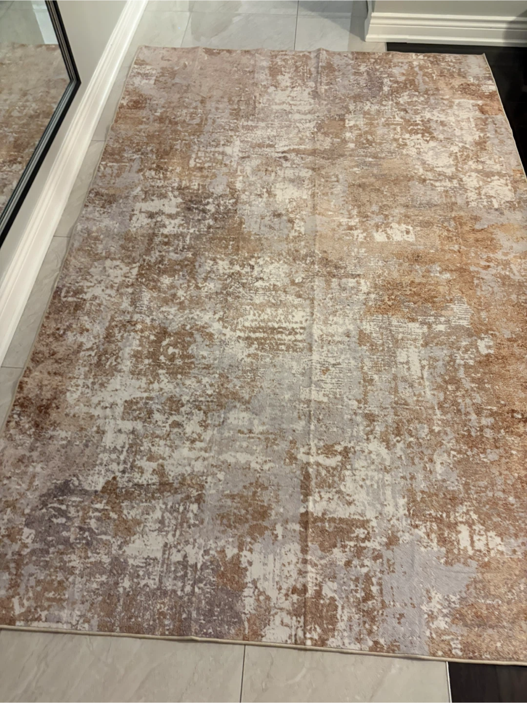 Abstract Brown and Beige Area Rug