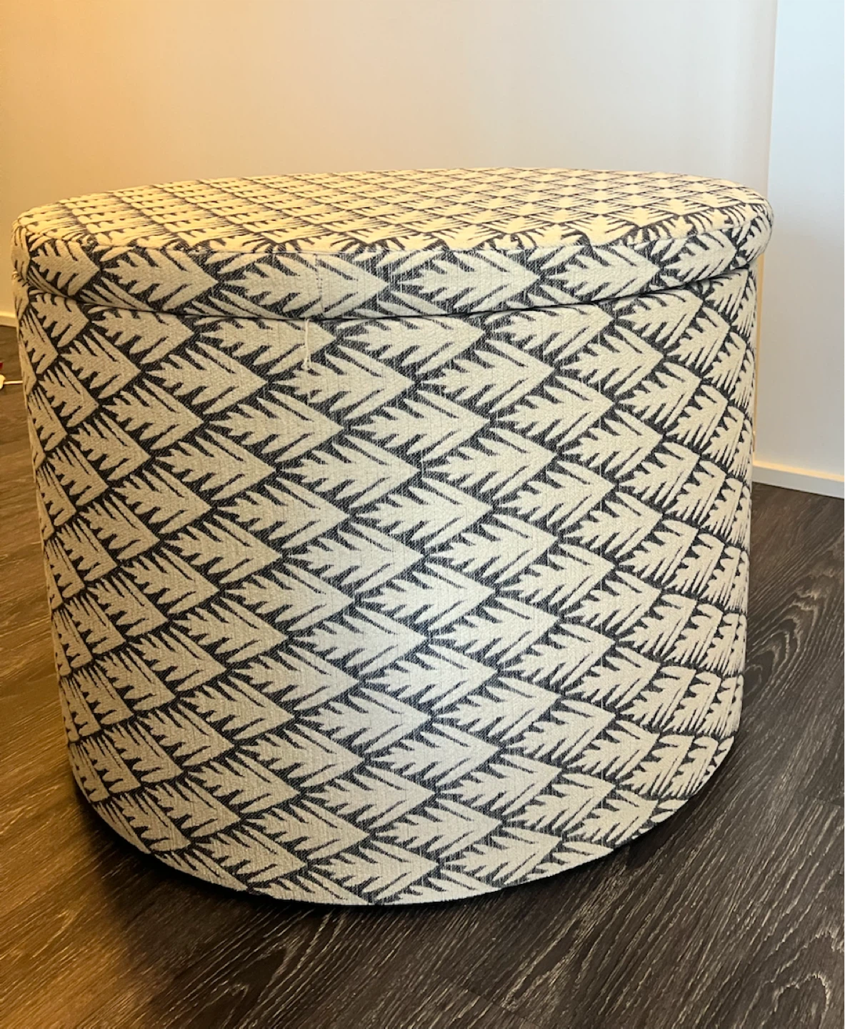 Round Fabric Storage Ottoman