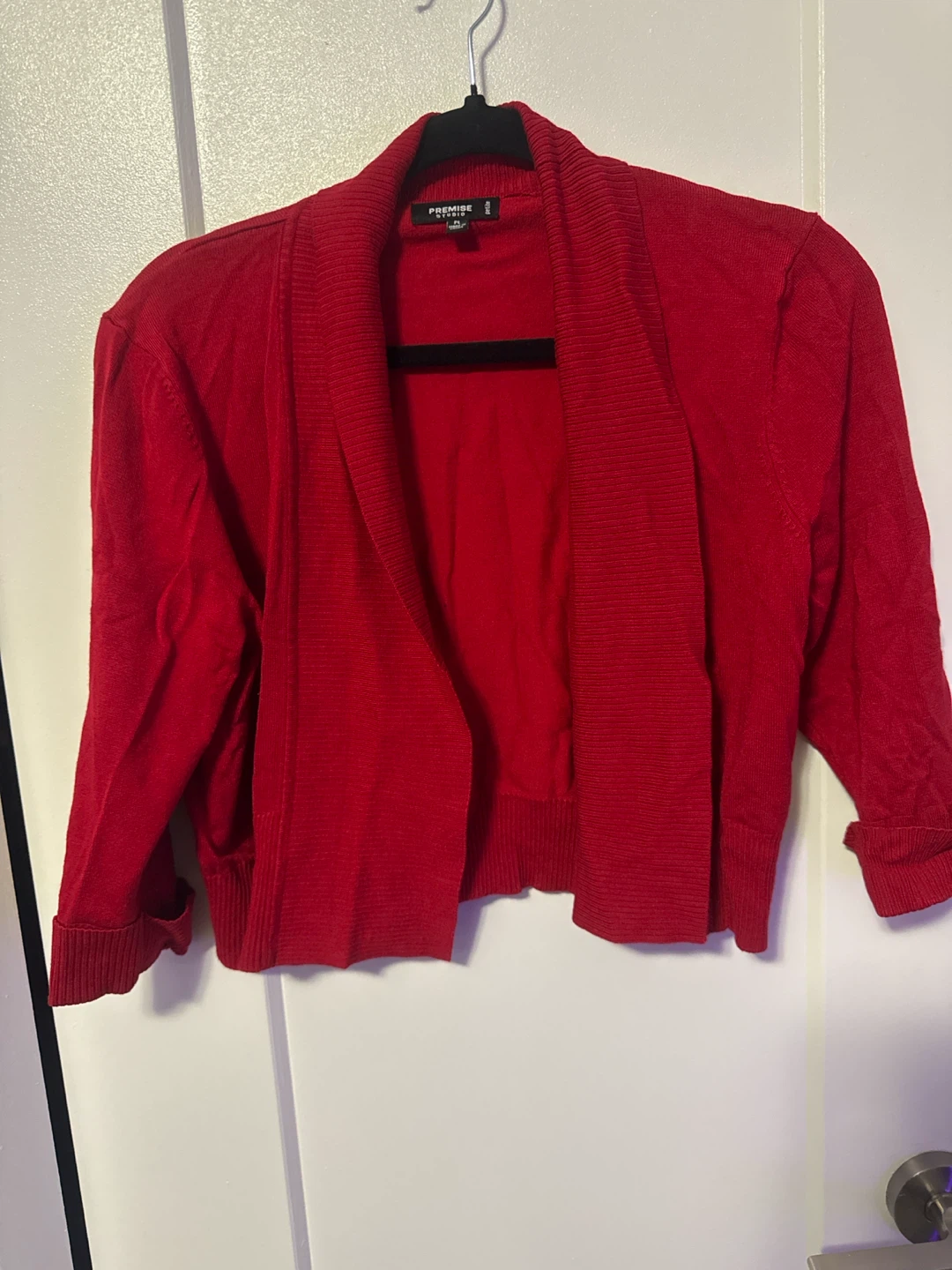 Premise Studio Red Petite Cardigan
