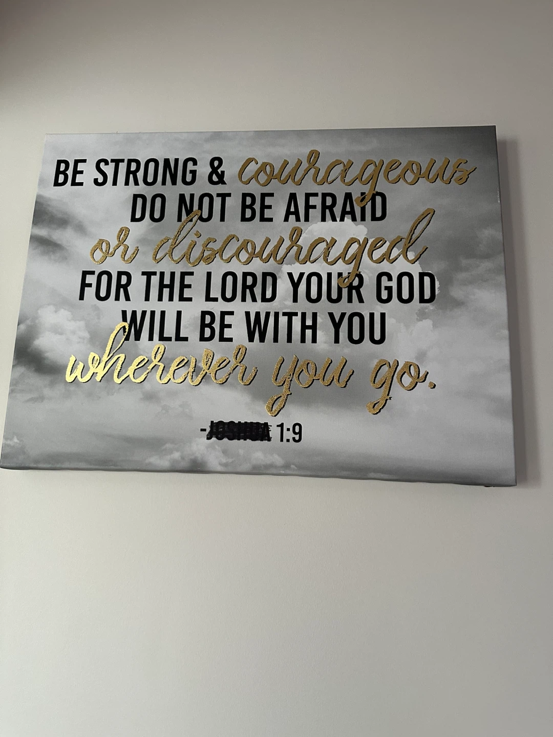 Joshua 1:9 Inspirational Canvas Wall Art