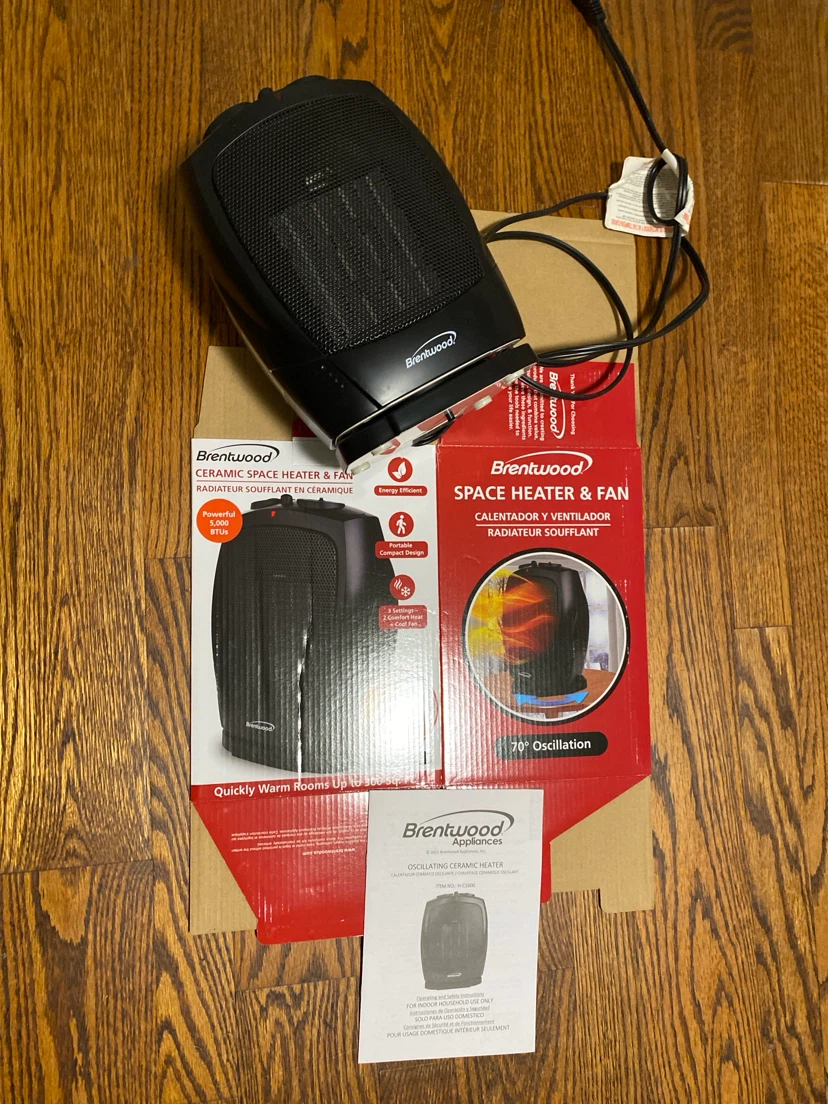 Brentwood Ceramic Space Heater & Fan