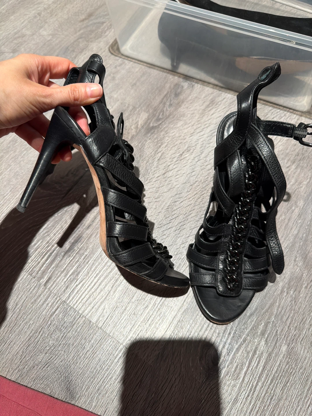 Coach Black Strappy Heels Size 5B