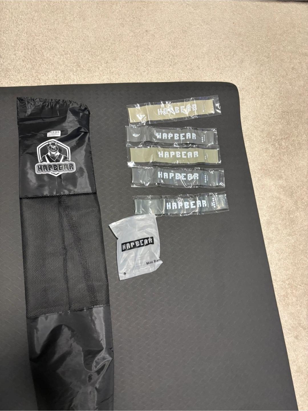New HAPBEAR Large Exercise Mat + Resistance Bands – 6’ x 3’ - photo 4