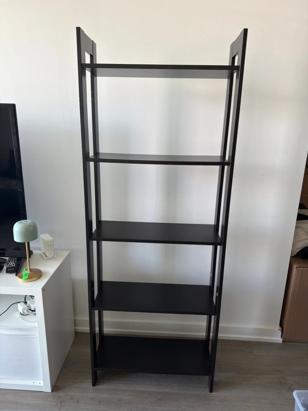 Tall Dark Brown Open Bookshelf