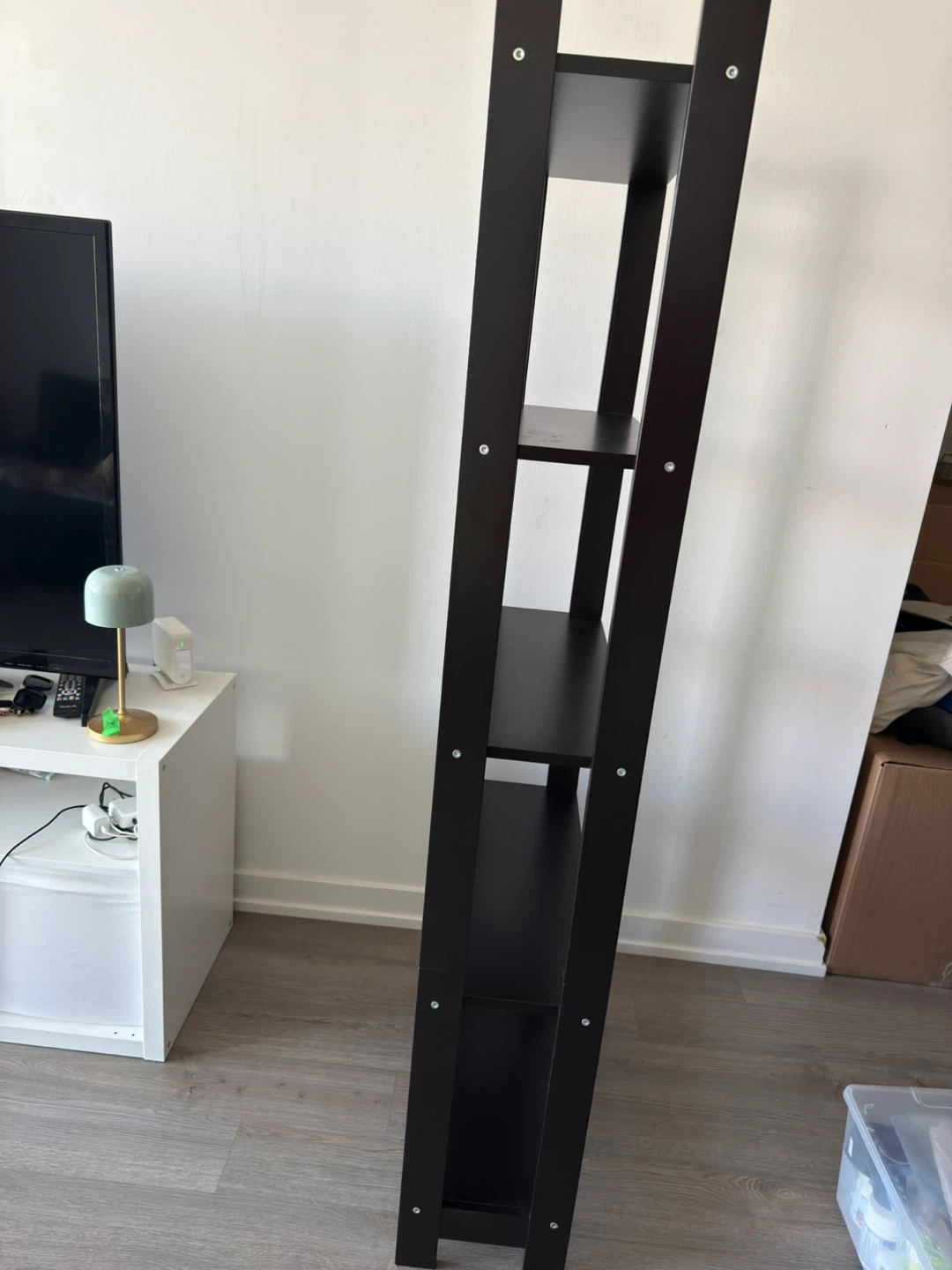 Tall Dark Brown Open Bookshelf - photo 2